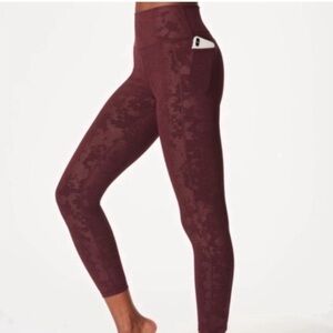 Sweaty Betty The Super Sculpt 7/8 in burgundy